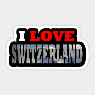 I Love Switzerland Snow Capped Mountain Sticker